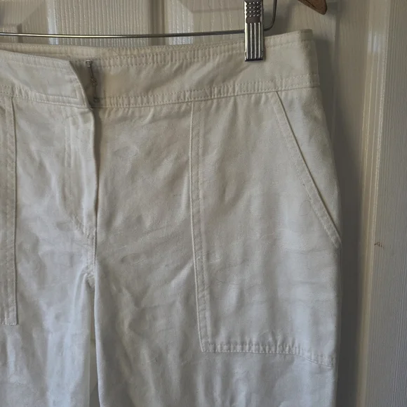 TRINA TURK Reyne White Textured Pants 6 NWT Wide Leg Mid Rise $292